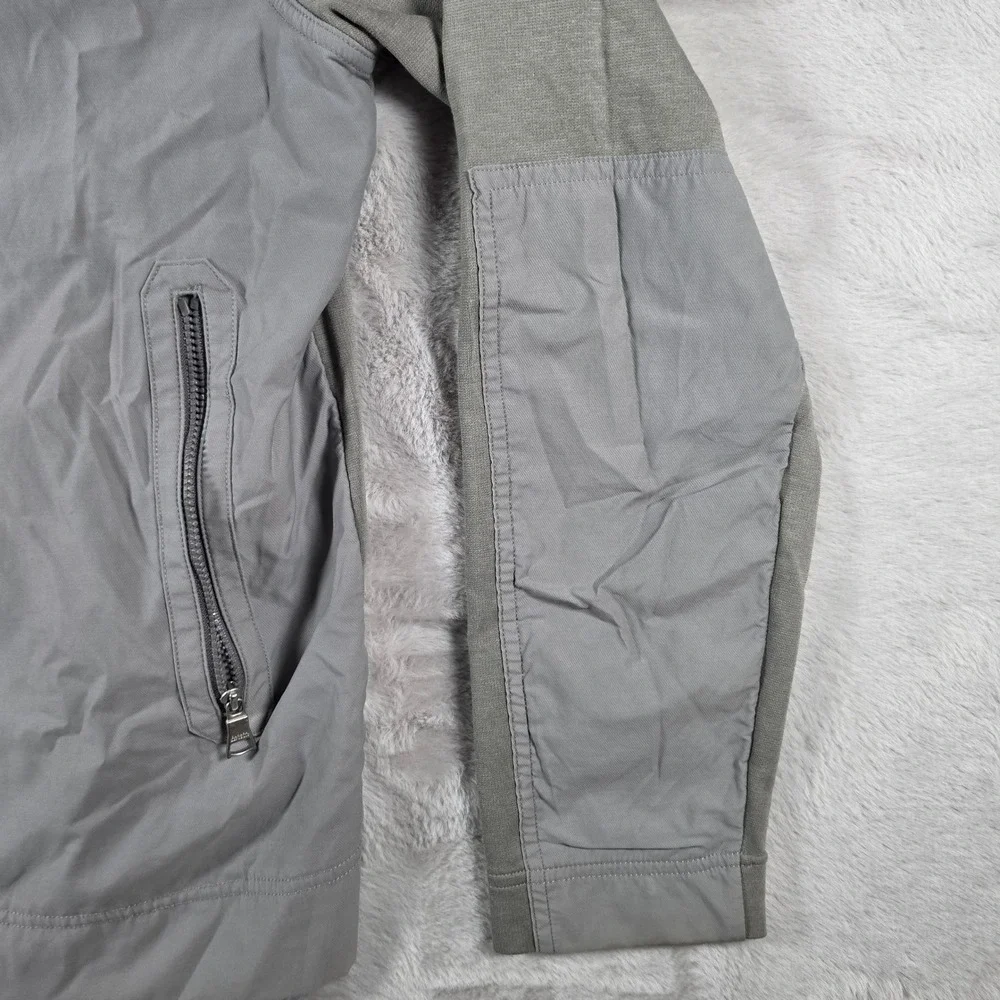 Banana Republic Mixed Media Jacket‎ Mens Small Grey Hooded Full Zip Utility